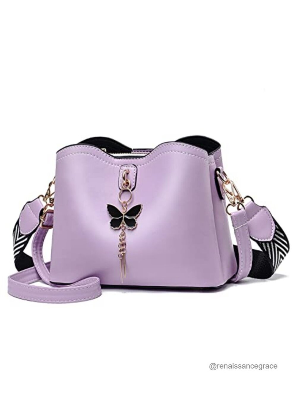 Faux Leather Butterfly Crossbody Bag for Women Teen Girls Purse Shoulder